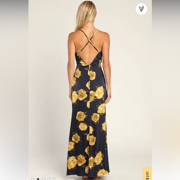 Lulu’s Sleek Blooms Maxi Dress - Picture 2 of 5
